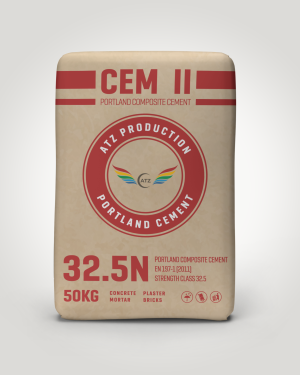 CEM II 32.5N – ATZ Portland Cement reasonable price 50kg bag Jumbo bags and Can make OEM brand Used for Mansonry